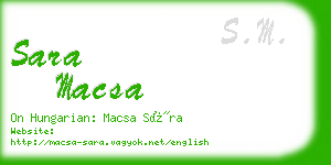 sara macsa business card